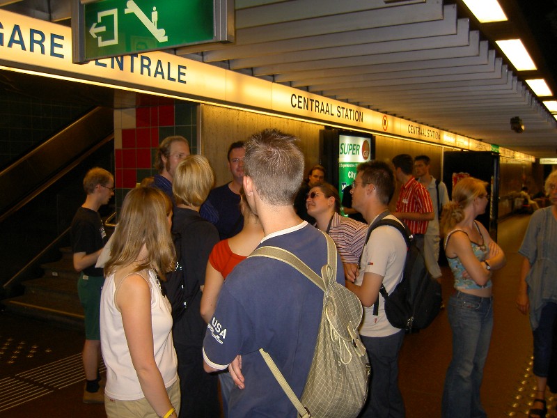 Waiting for the metro